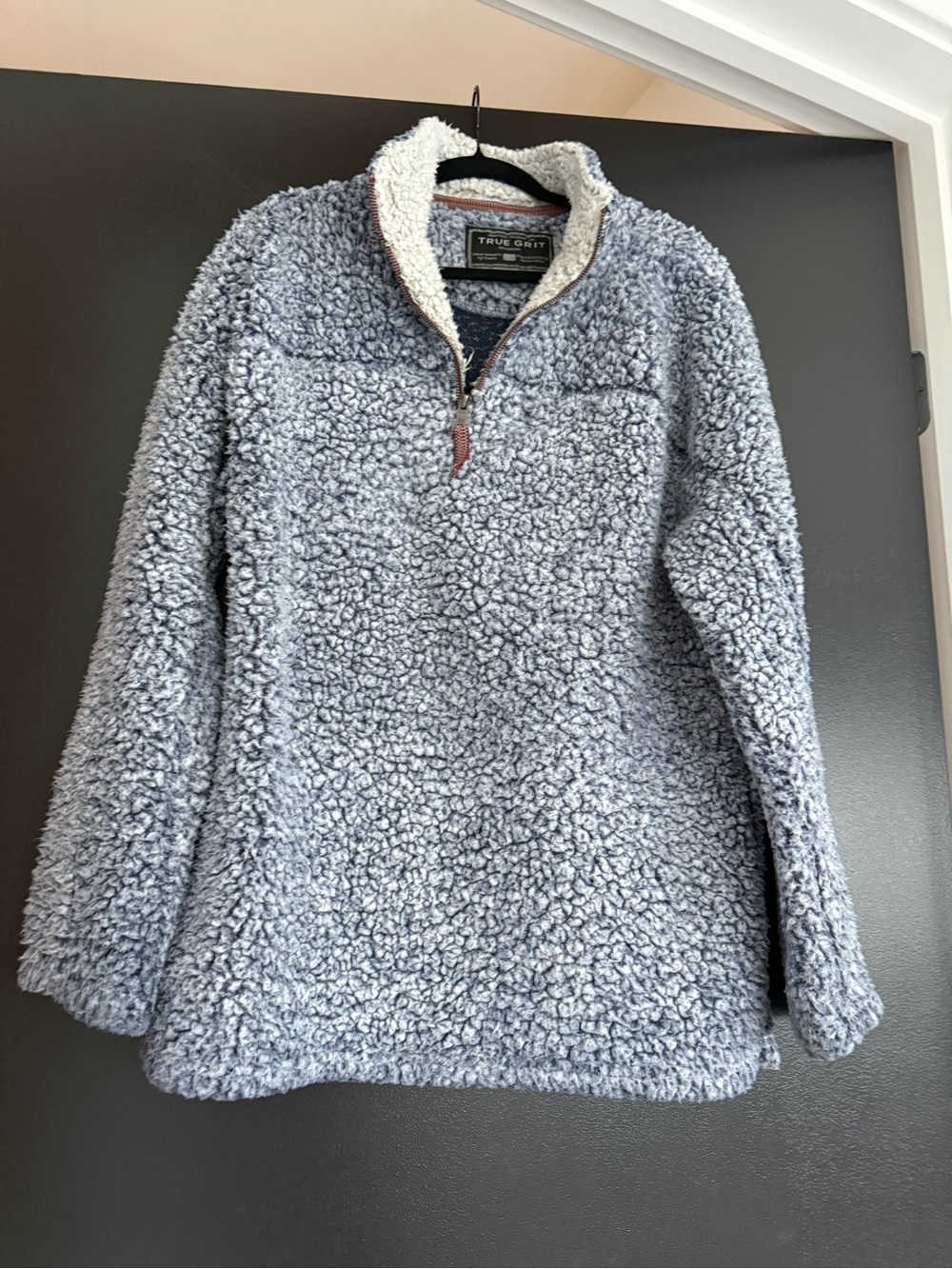 True Grit Cozy Sherpa Jacket - Light Gray Blue